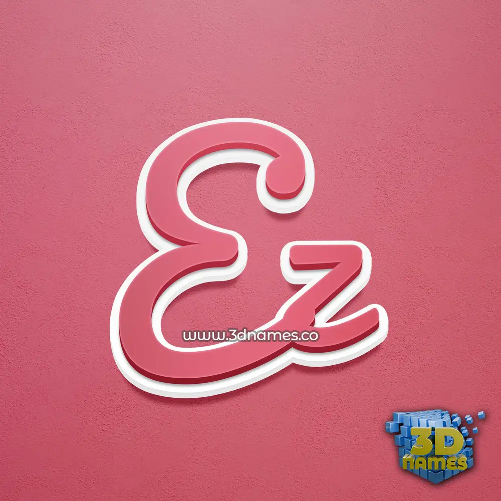ez in Red Scribble style - 3D name wallpaper