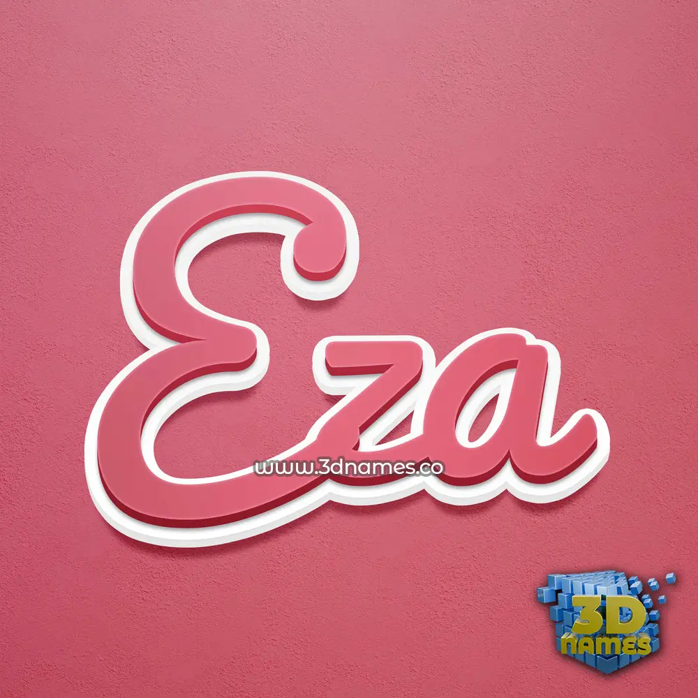 eza in Red Scribble style - 3D name wallpaper