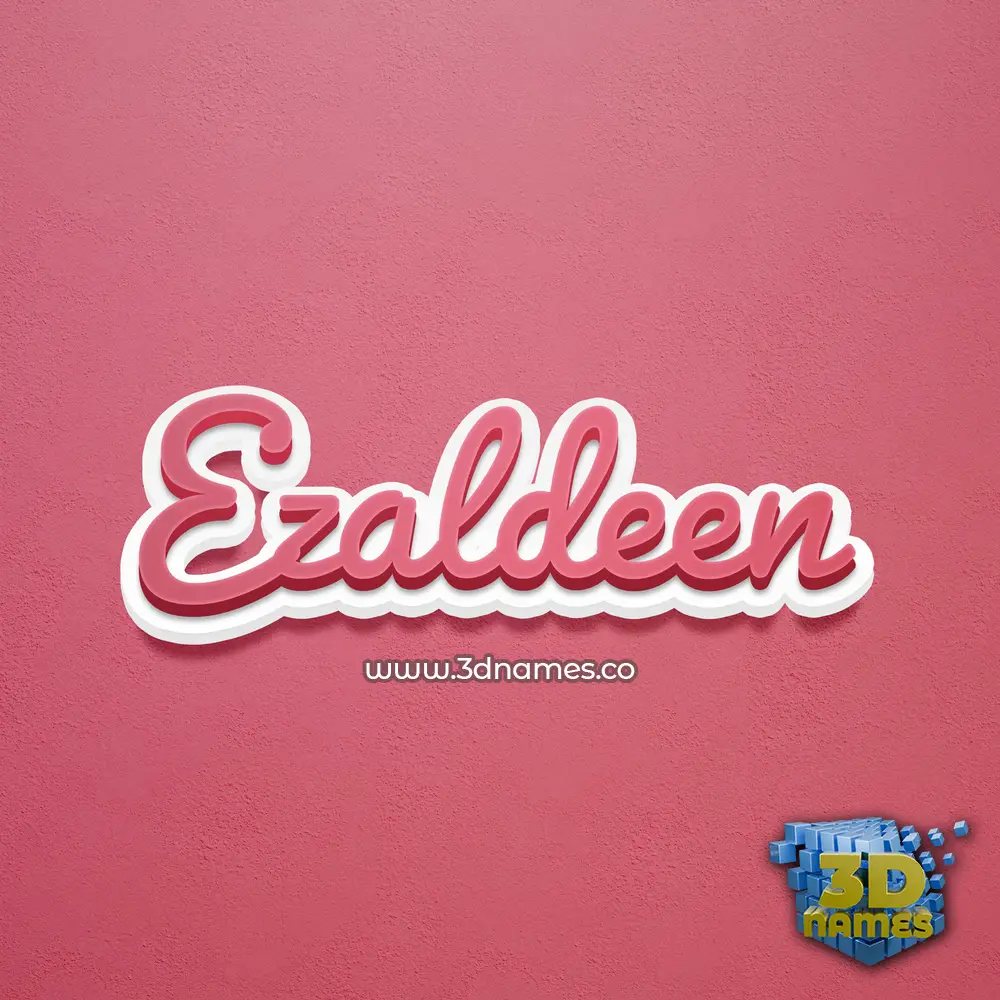 ezaldeen in Red Scribble style - 3D name wallpaper