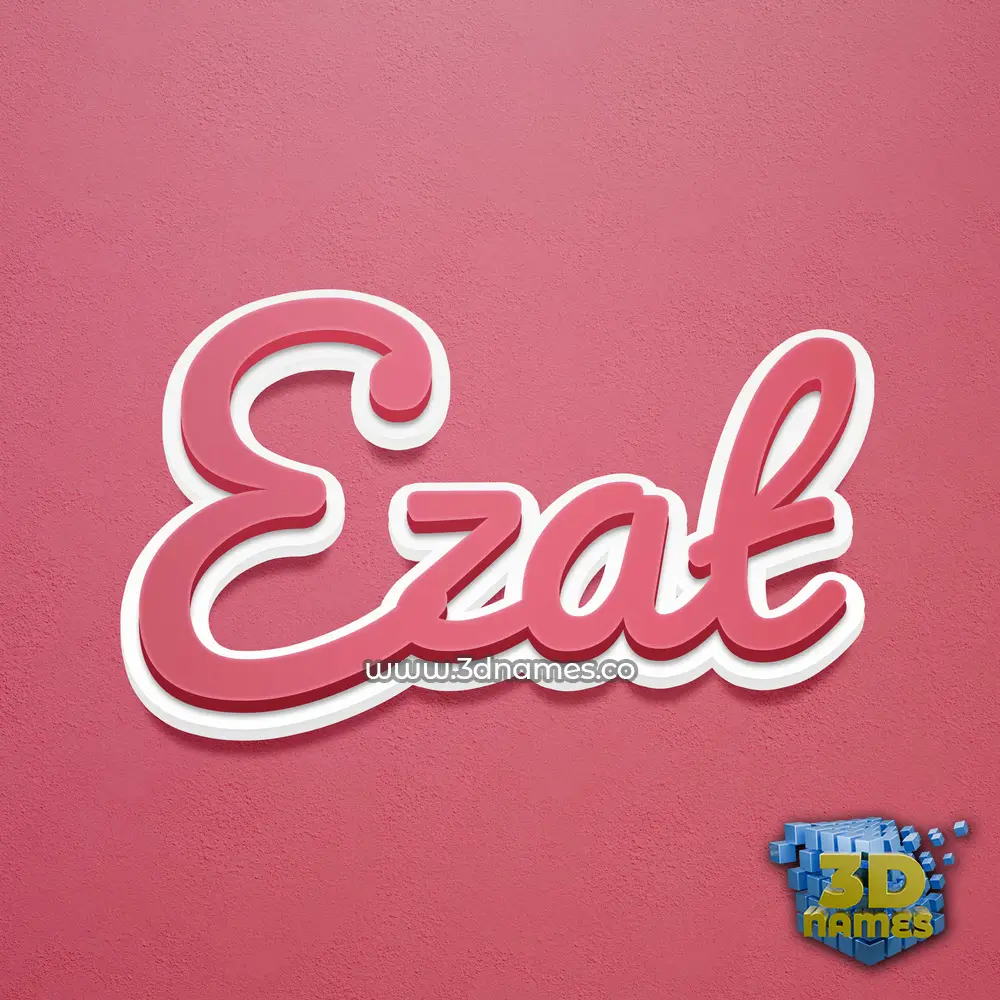 ezat in Red Scribble style - 3D name wallpaper