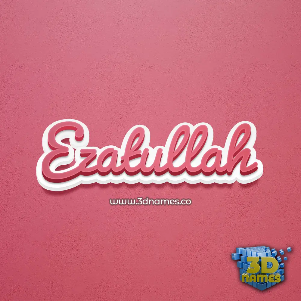 ezatullah in Red Scribble style - 3D name wallpaper