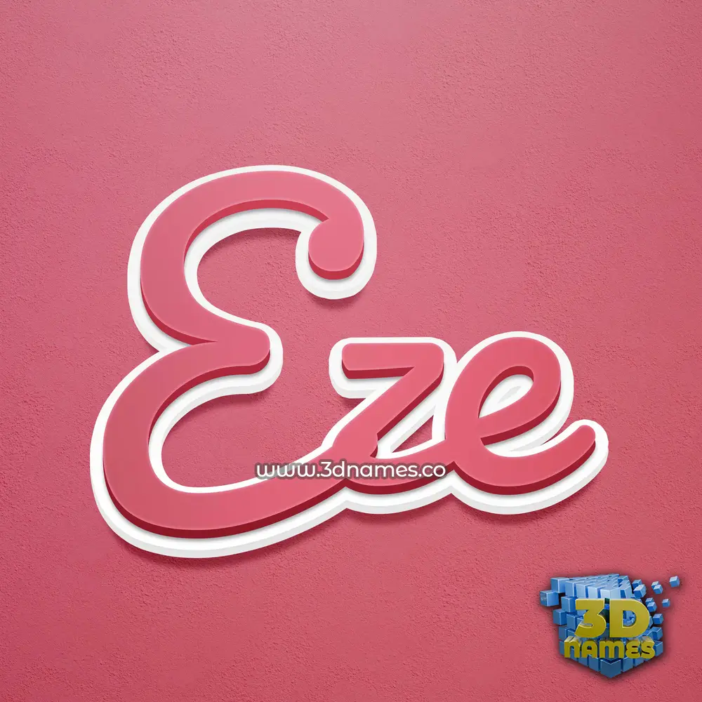 eze in Red Scribble style - 3D name wallpaper