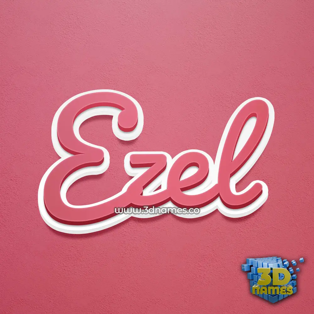 ezel in Red Scribble style - 3D name wallpaper