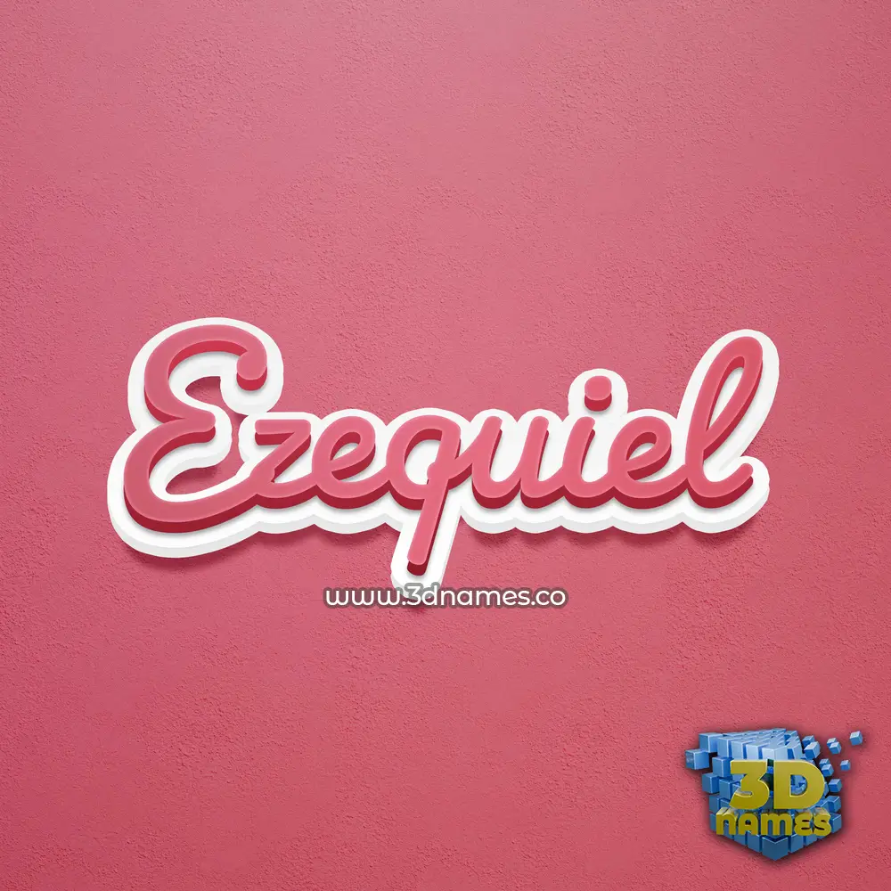 ezequiel in Red Scribble style - 3D name wallpaper