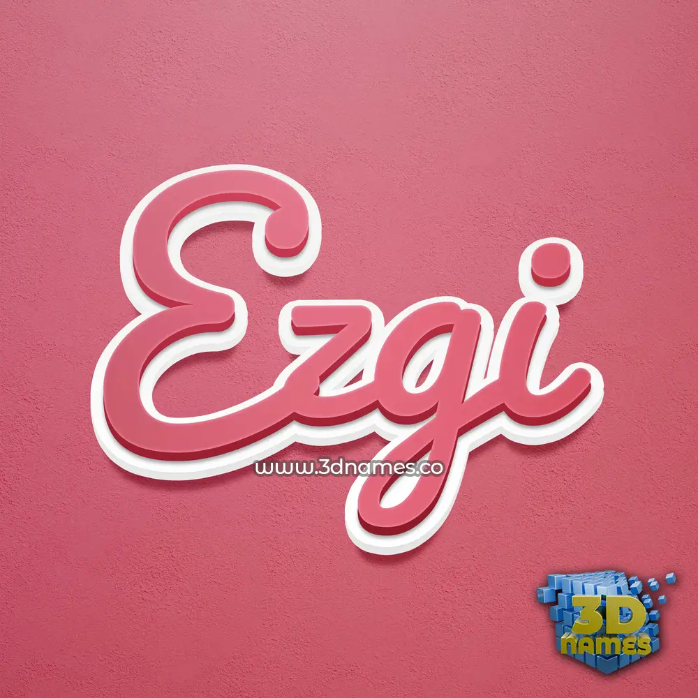 ezgi in Red Scribble style - 3D name wallpaper
