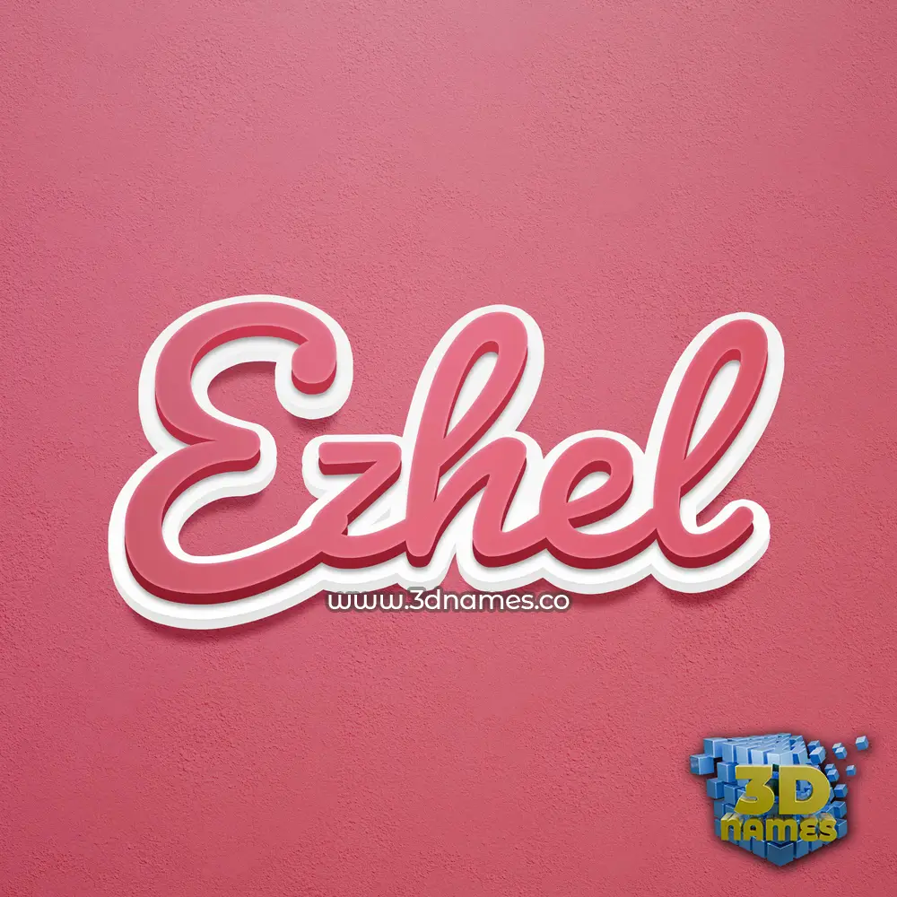ezhel in Red Scribble style - 3D name wallpaper