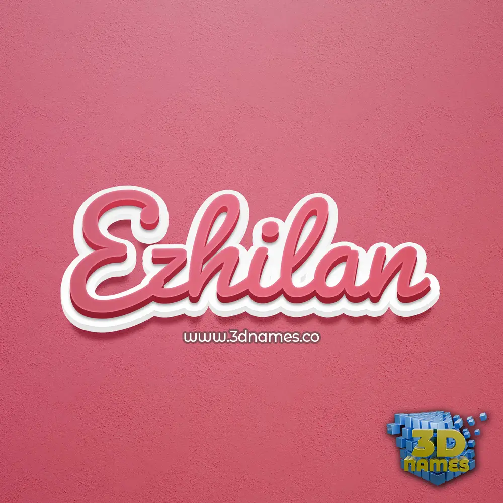 ezhilan in Red Scribble style - 3D name wallpaper