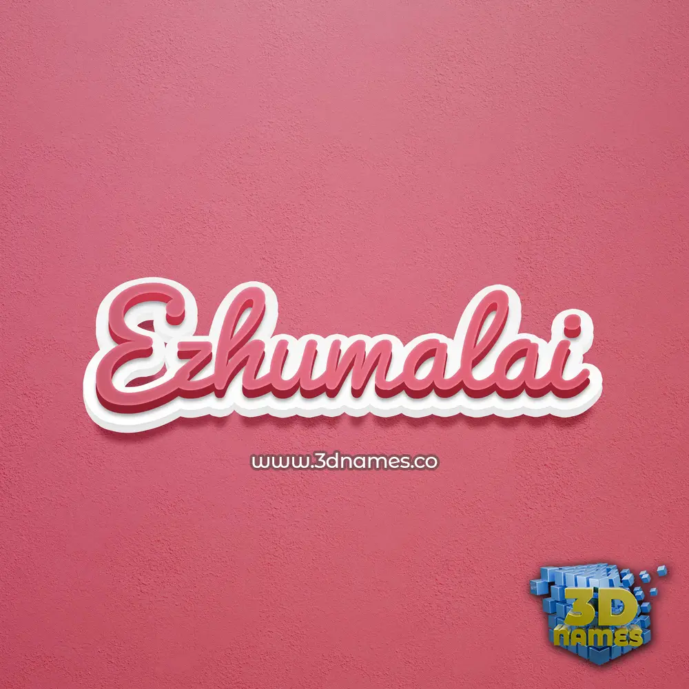 ezhumalai in Red Scribble style - 3D name wallpaper