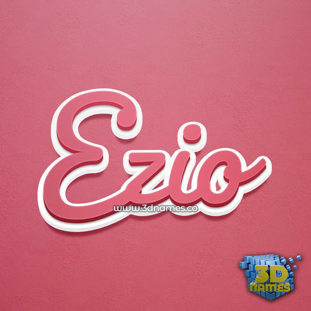 ezio in Red Scribble style - 3D name wallpaper