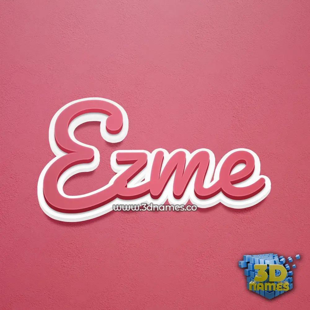 ezme in Red Scribble style - 3D name wallpaper