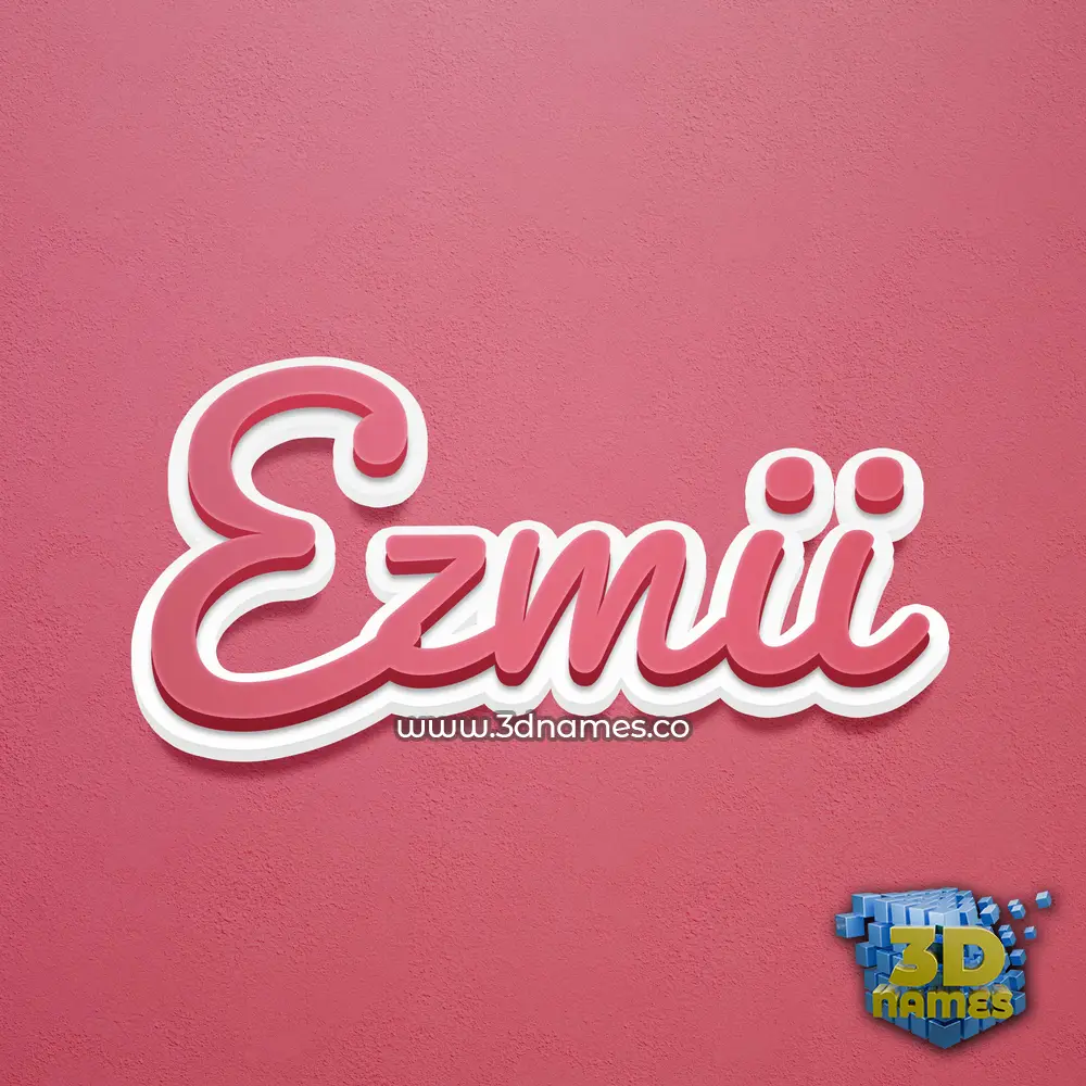 ezmii in Red Scribble style - 3D name wallpaper