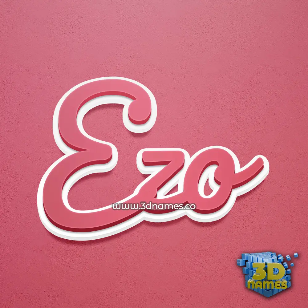 ezo in Red Scribble style - 3D name wallpaper