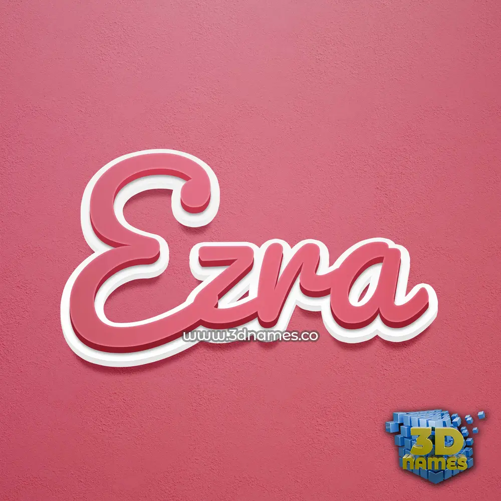 ezra in Red Scribble style - 3D name wallpaper