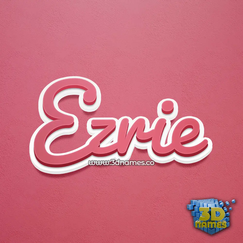 ezrie in Red Scribble style - 3D name wallpaper