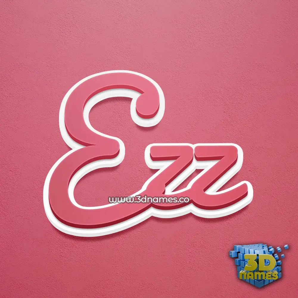 ezz in Red Scribble style - 3D name wallpaper