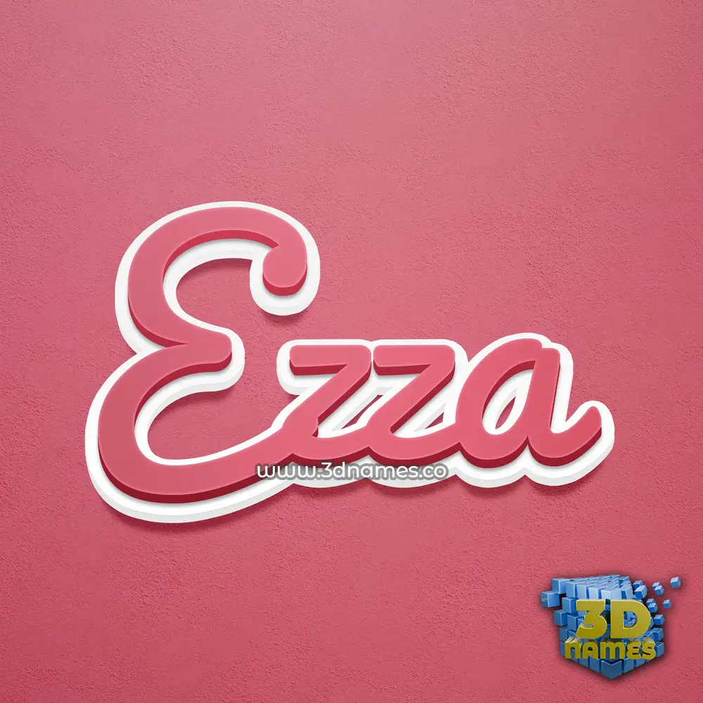 ezza in Red Scribble style - 3D name wallpaper