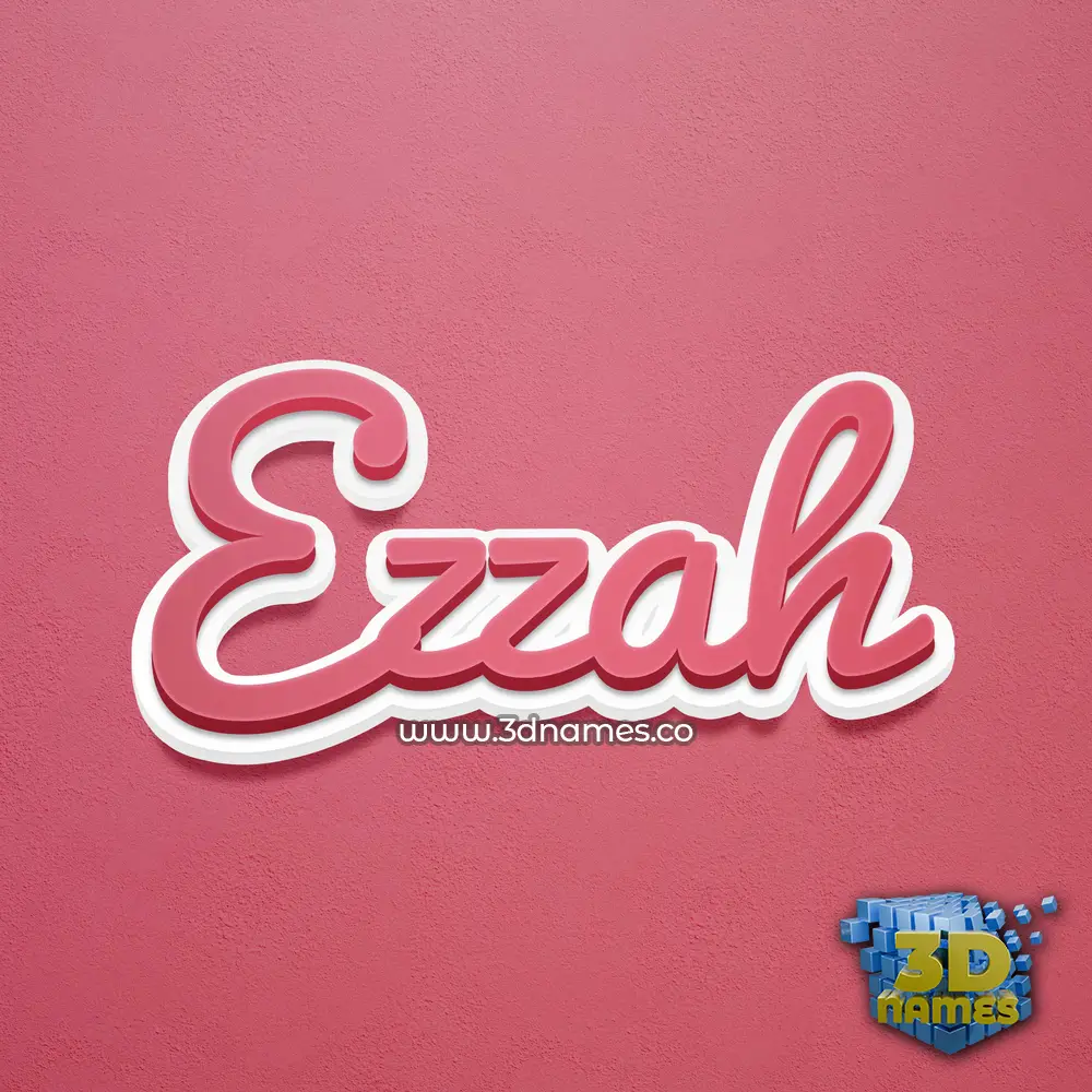 ezzah in Red Scribble style - 3D name wallpaper