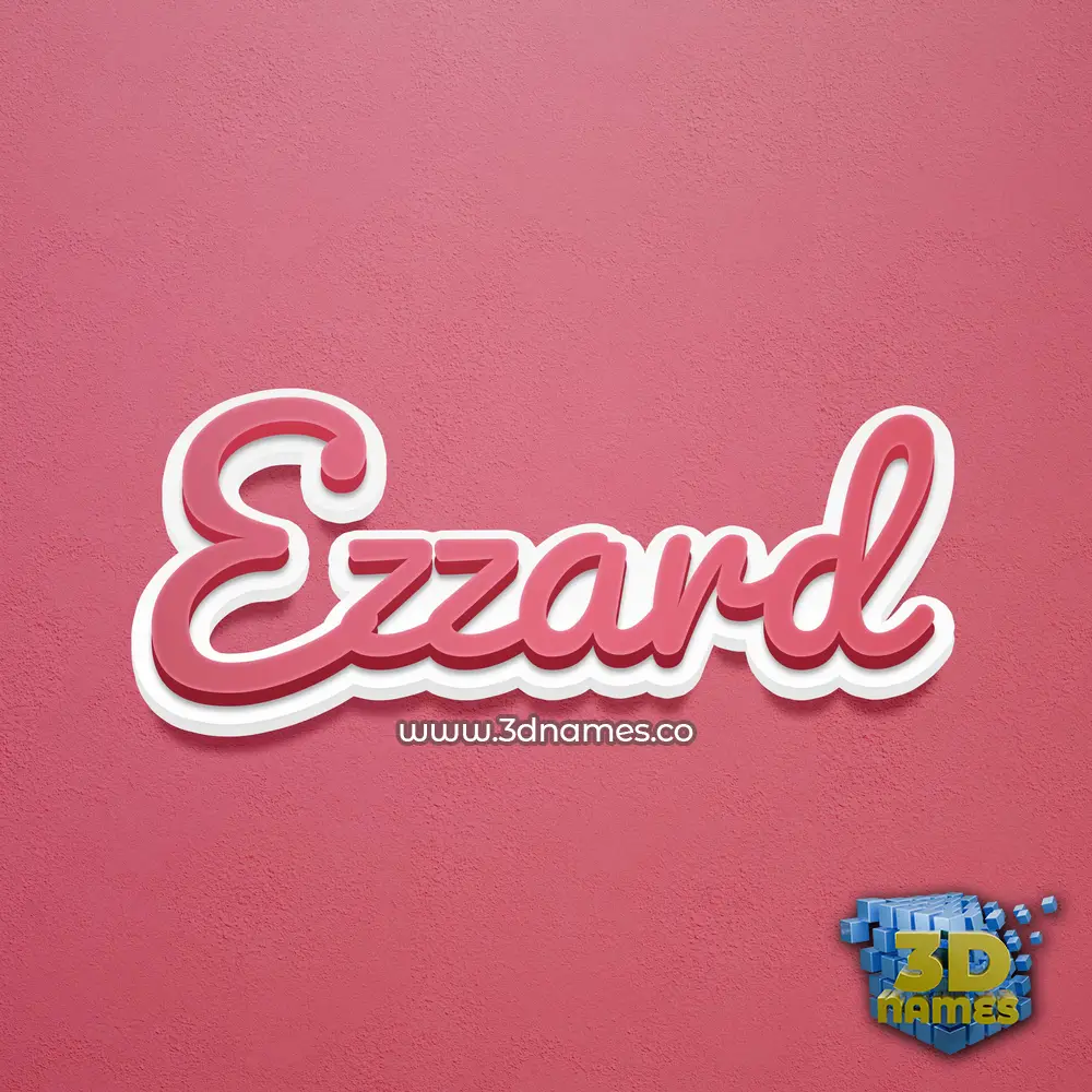 ezzard in Red Scribble style - 3D name wallpaper