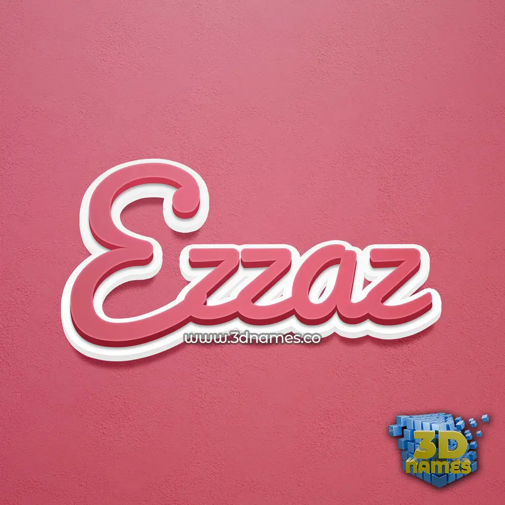 ezzaz in Red Scribble style - 3D name wallpaper