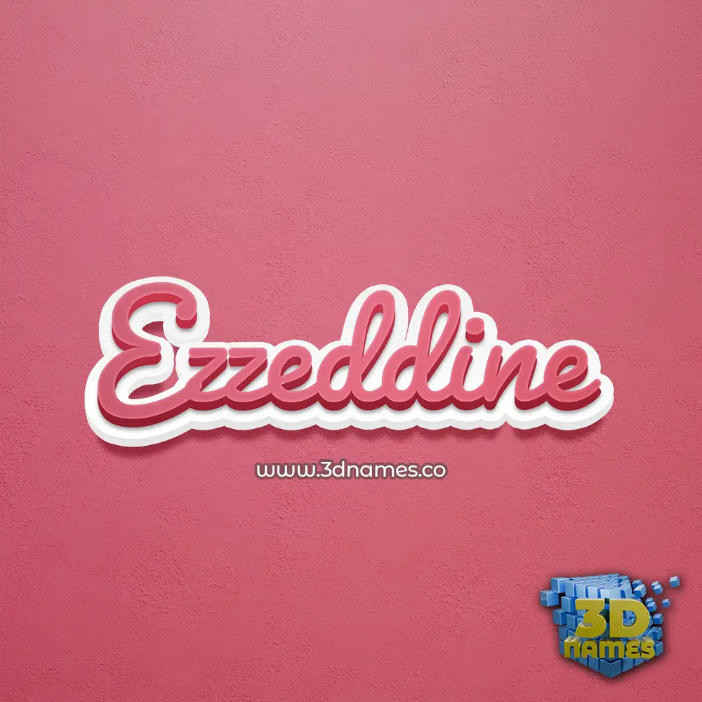 ezzeddine in Red Scribble style - 3D name wallpaper