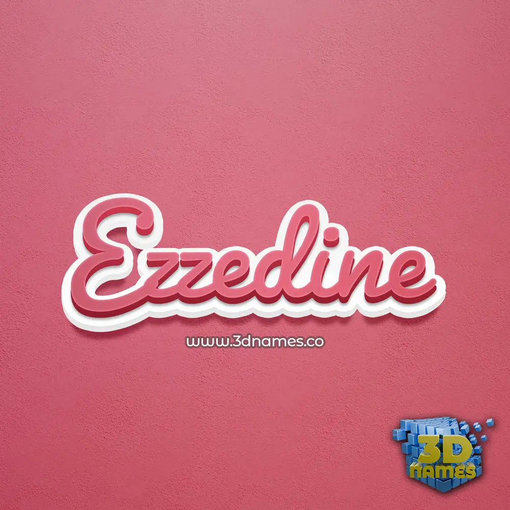 ezzedine in Red Scribble style - 3D name wallpaper