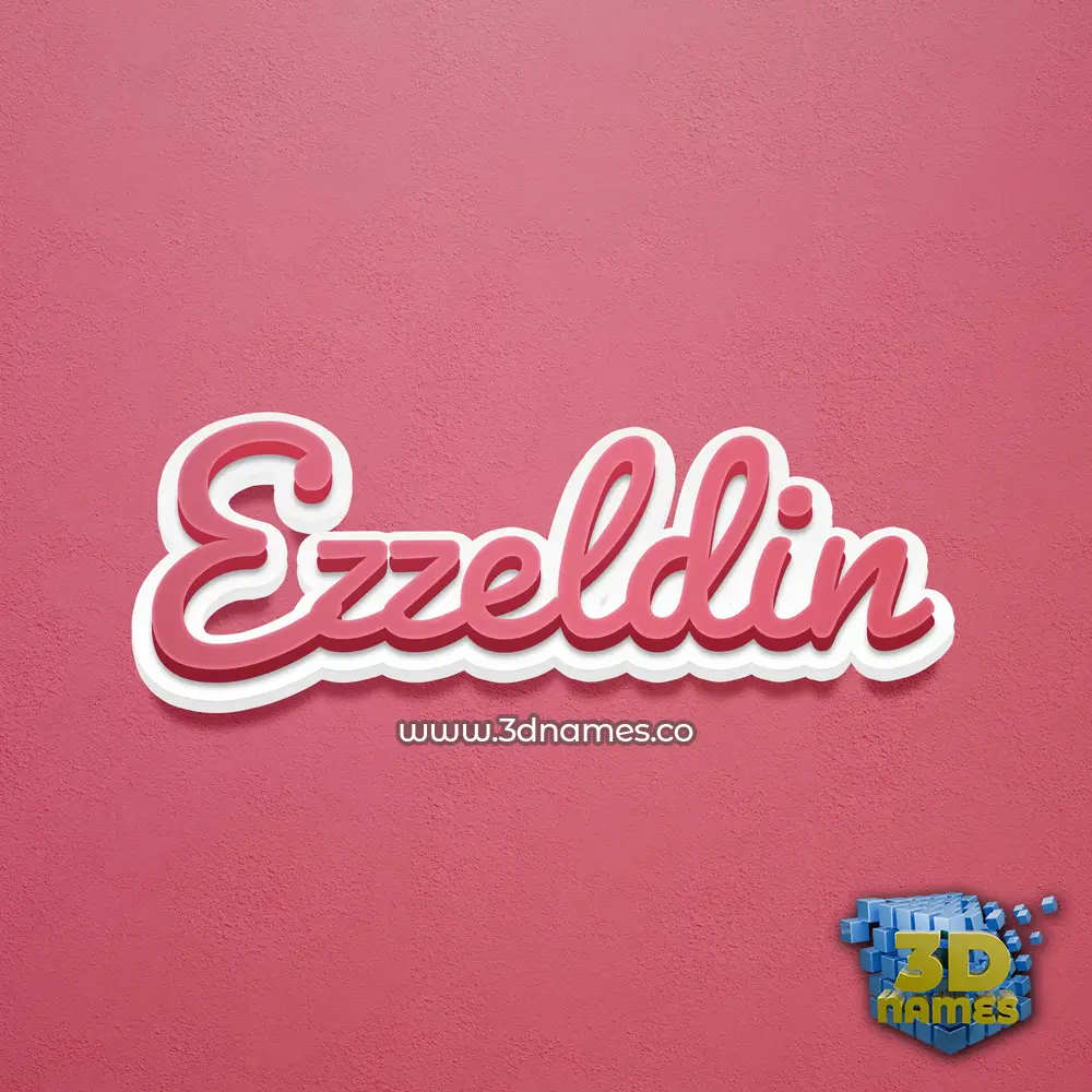 ezzeldin in Red Scribble style - 3D name wallpaper
