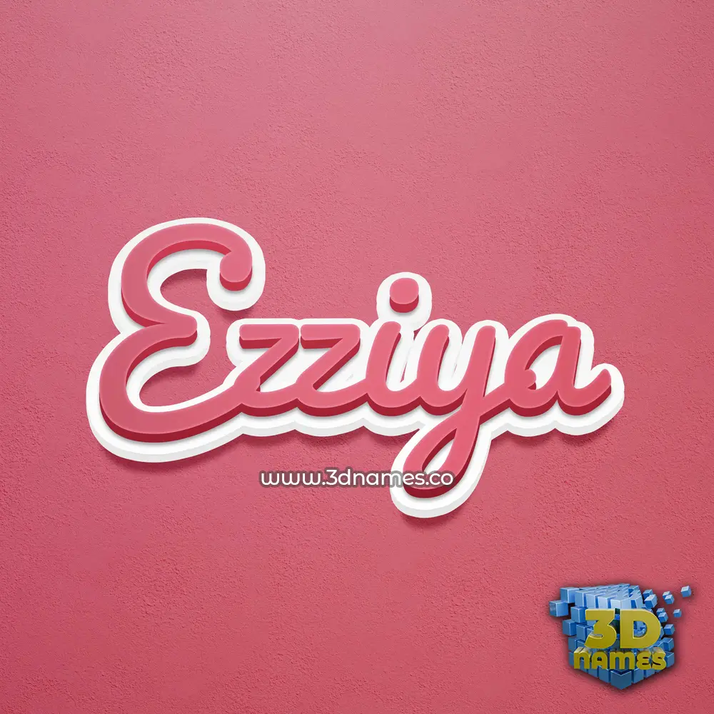 ezziya in Red Scribble style - 3D name wallpaper