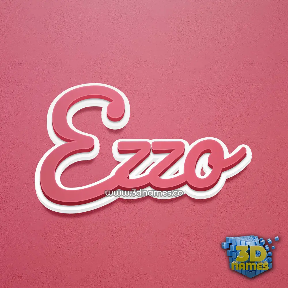 ezzo in Red Scribble style - 3D name wallpaper