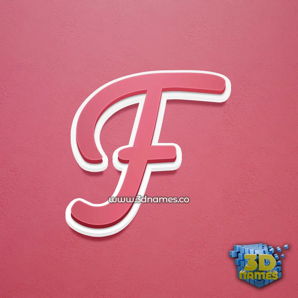 f in Red Scribble style - 3D name wallpaper