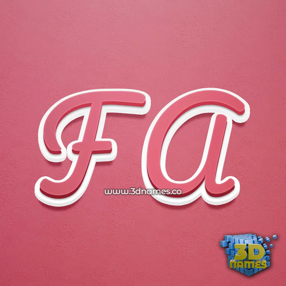 f a in Red Scribble style - 3D name wallpaper