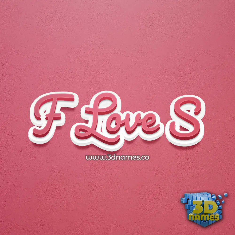 f love s in Red Scribble style - 3D name wallpaper