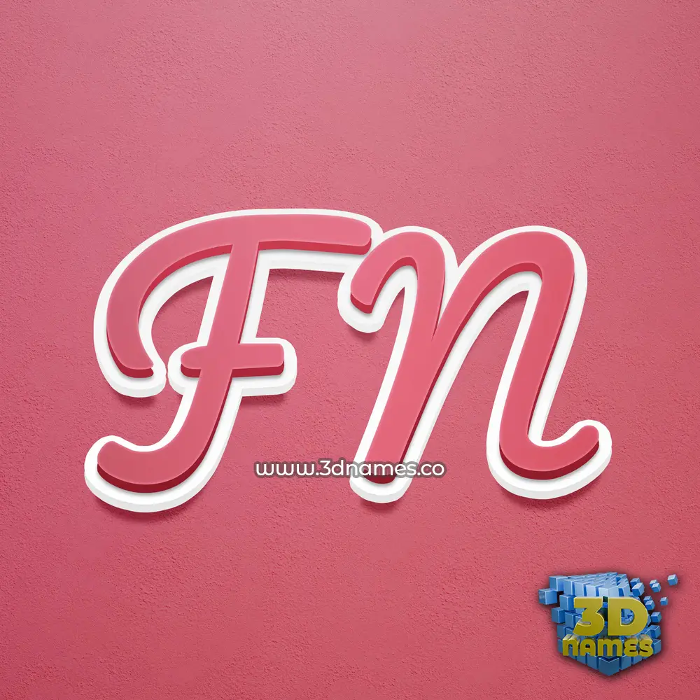 f n in Red Scribble style - 3D name wallpaper