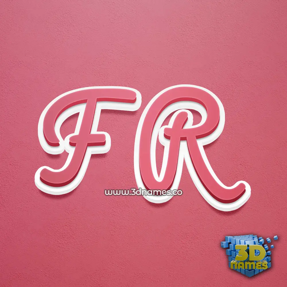 f r in Red Scribble style - 3D name wallpaper