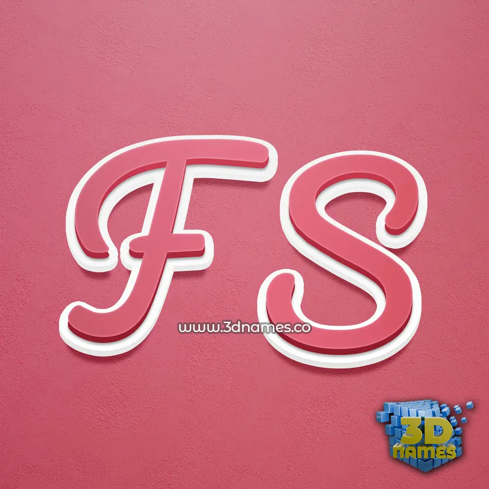 f s in Red Scribble style - 3D name wallpaper