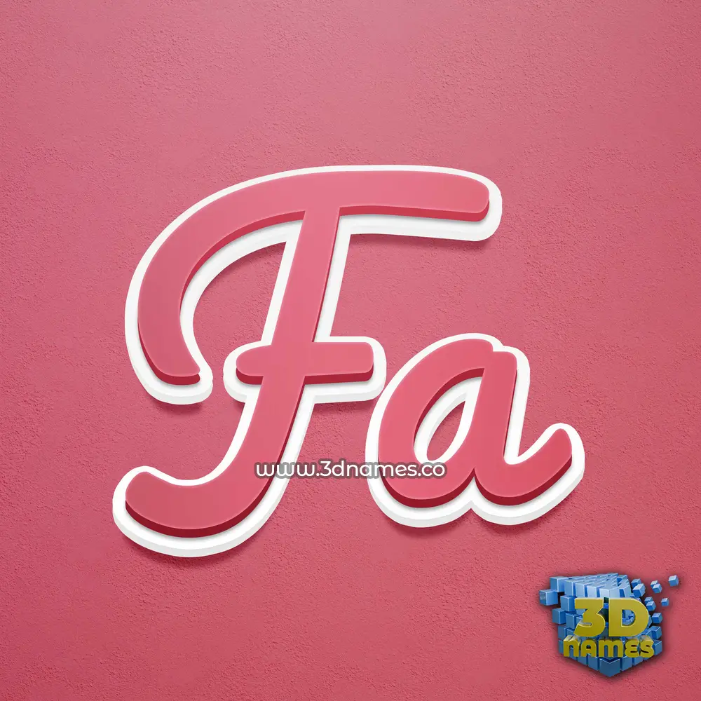 fa in Red Scribble style - 3D name wallpaper
