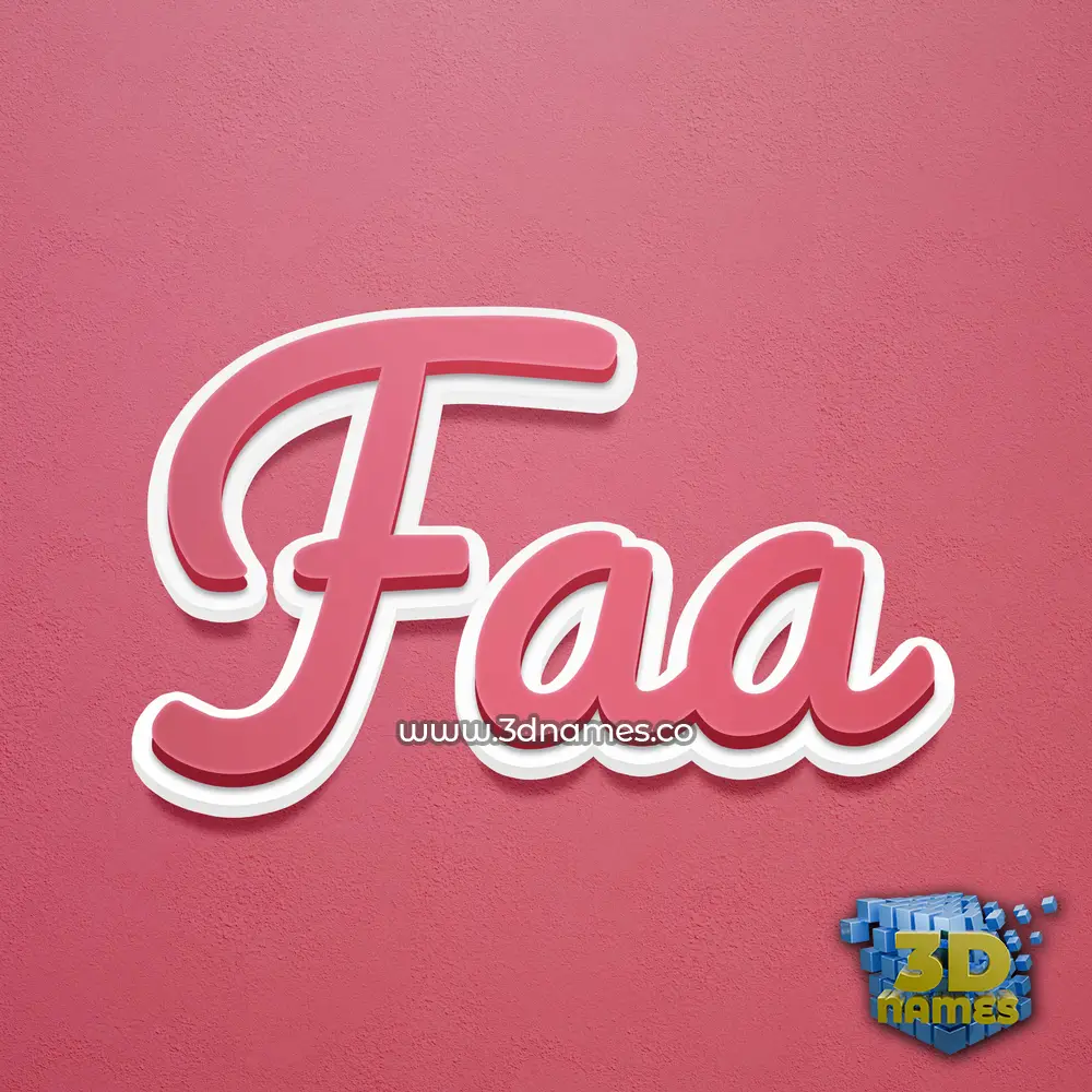 faa in Red Scribble style - 3D name wallpaper