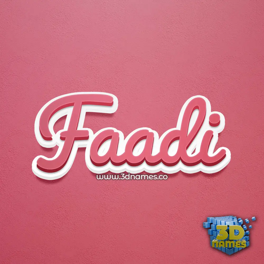 faadi in Red Scribble style - 3D name wallpaper