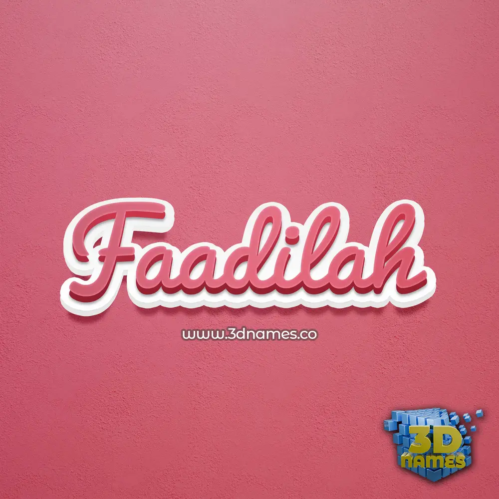 faadilah in Red Scribble style - 3D name wallpaper