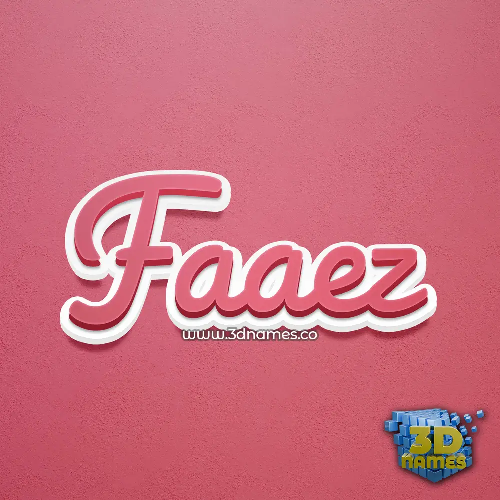 faaez in Red Scribble style - 3D name wallpaper
