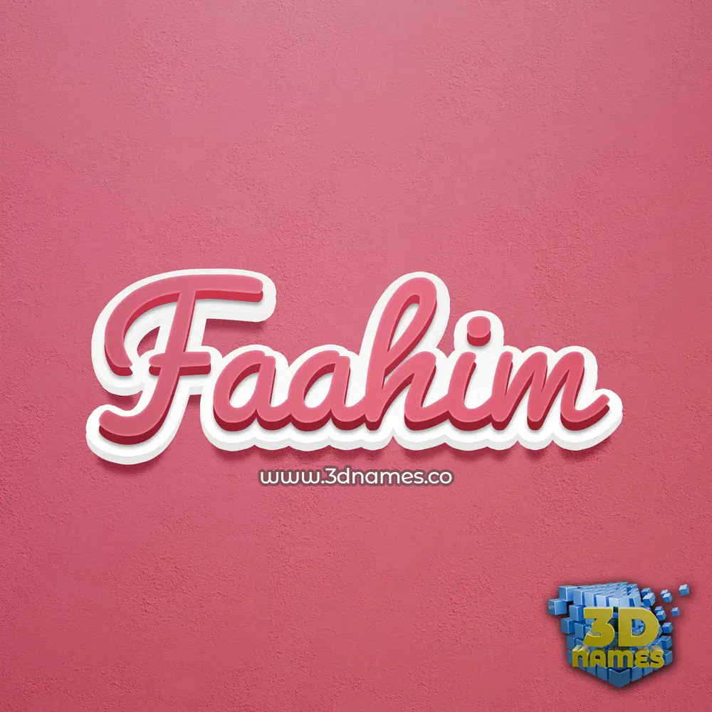 faahim in Red Scribble style - 3D name wallpaper