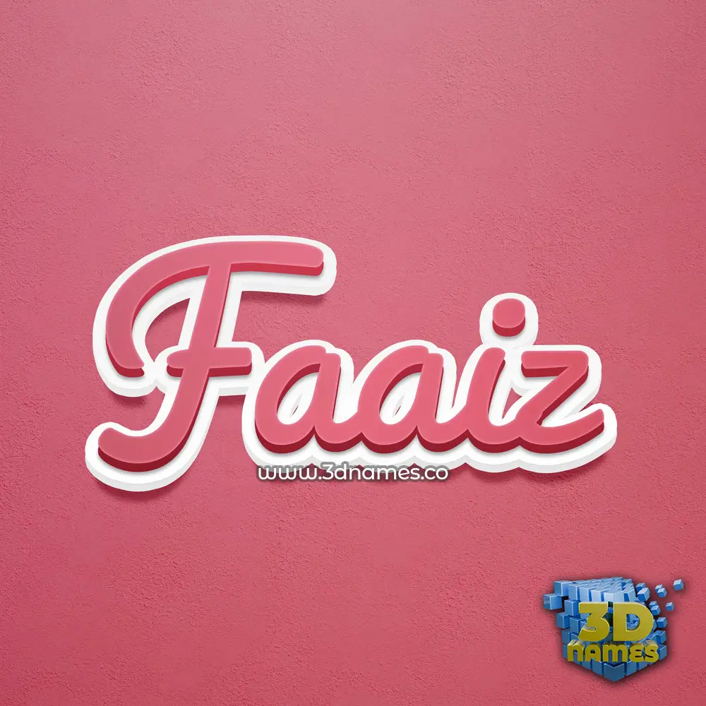 faaiz in Red Scribble style - 3D name wallpaper