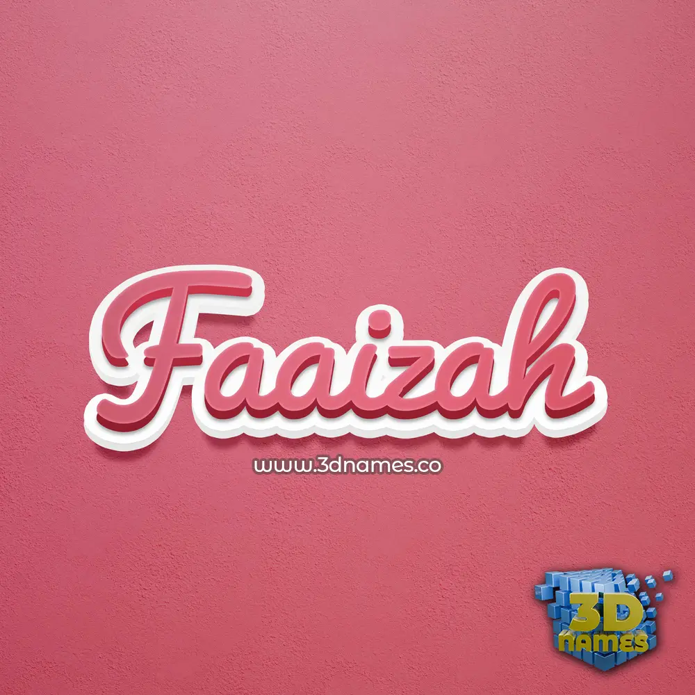 faaizah in Red Scribble style - 3D name wallpaper