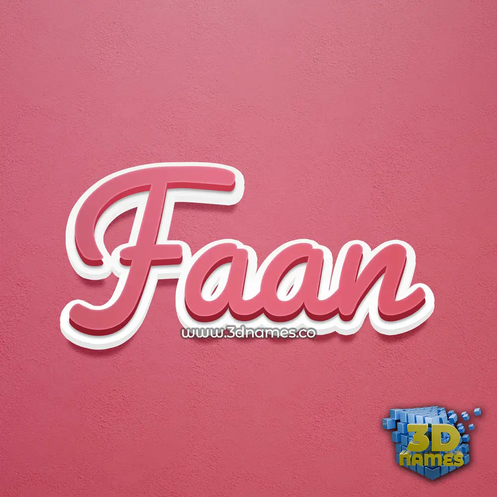 faan in Red Scribble style - 3D name wallpaper