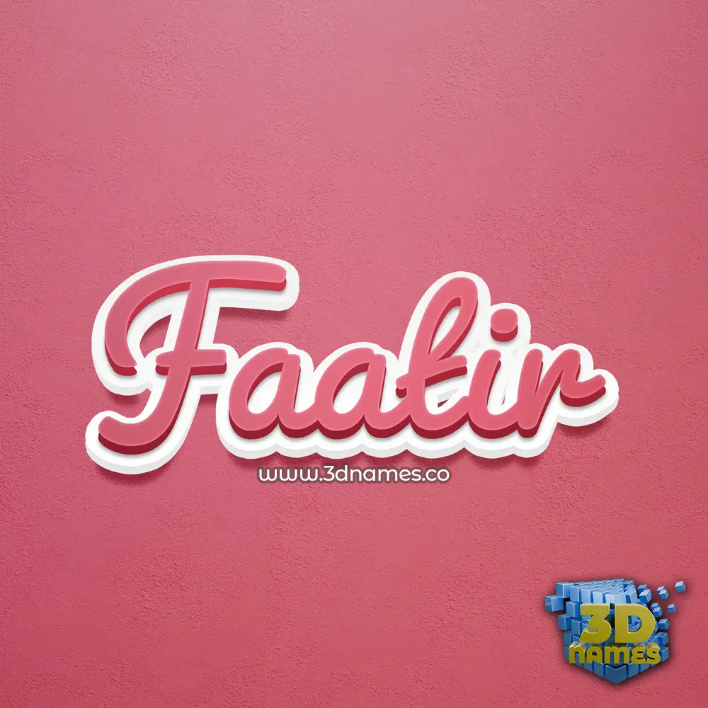 faatir in Red Scribble style - 3D name wallpaper