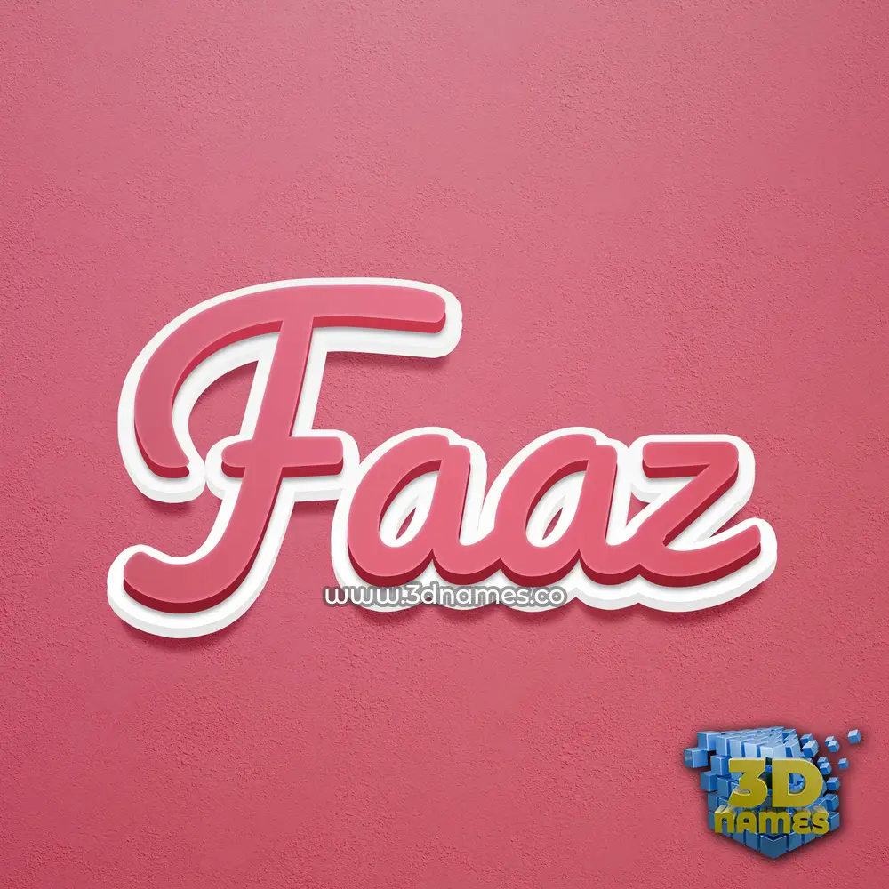 faaz in Red Scribble style - 3D name wallpaper