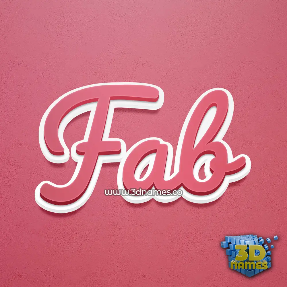 fab in Red Scribble style - 3D name wallpaper