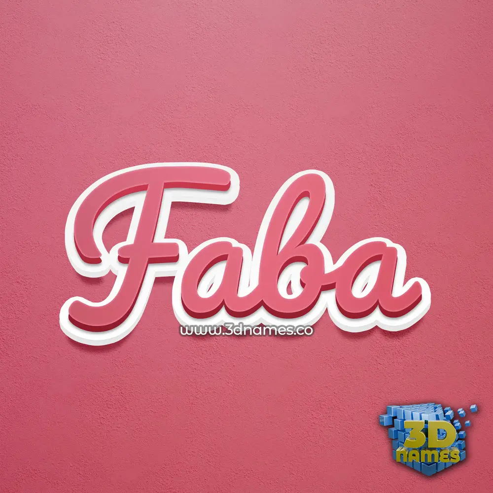 faba in Red Scribble style - 3D name wallpaper