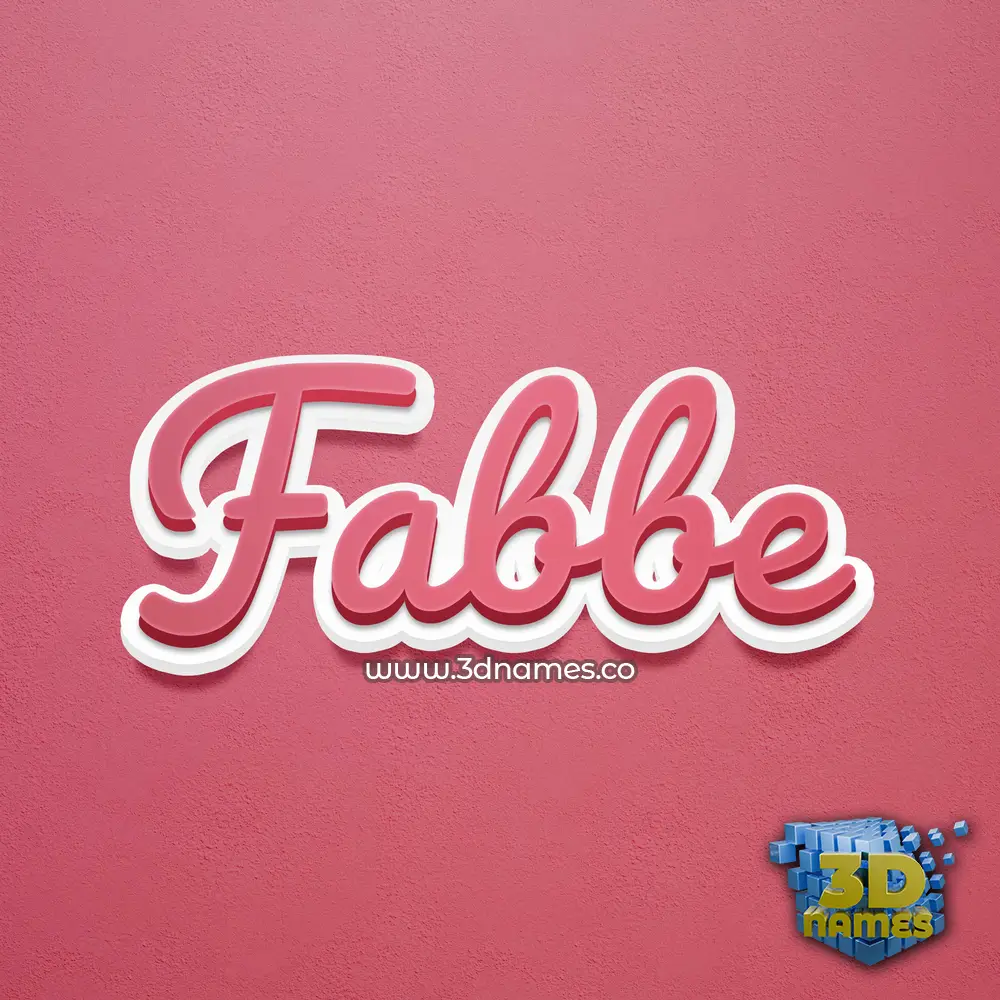 fabbe in Red Scribble style - 3D name wallpaper