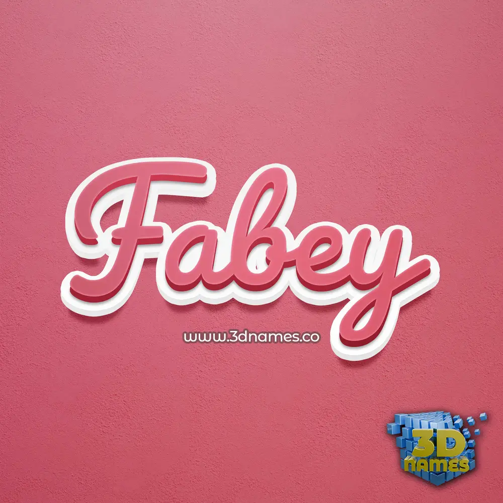 fabey in Red Scribble style - 3D name wallpaper