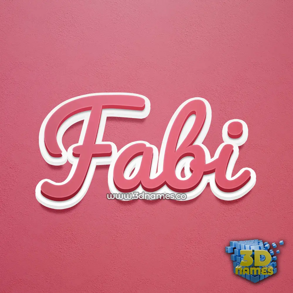 fabi in Red Scribble style - 3D name wallpaper